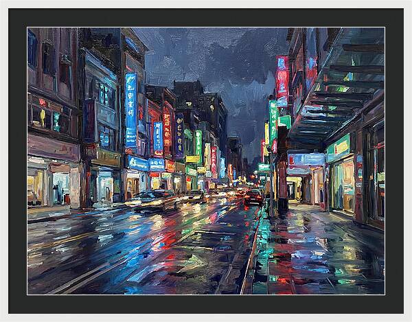 Neon Reflections In The City