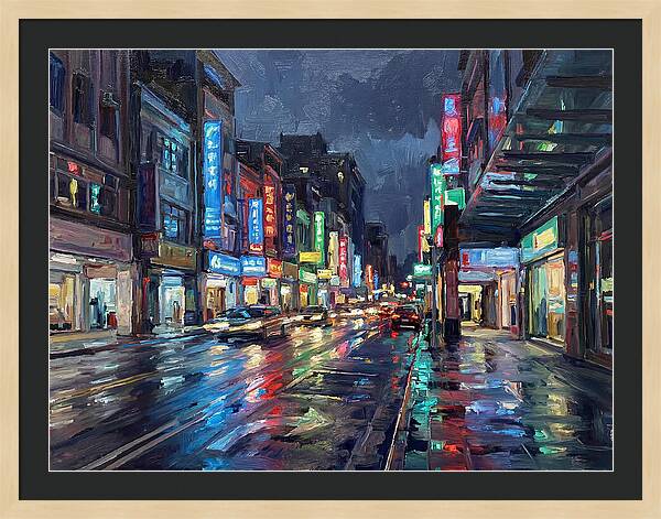 Neon Reflections In The City