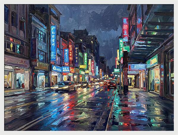 Neon Reflections In The City