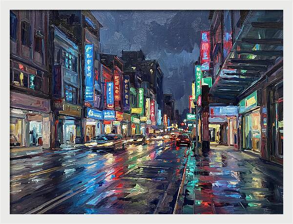 Neon Reflections In The City