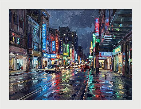 Neon Reflections In The City
