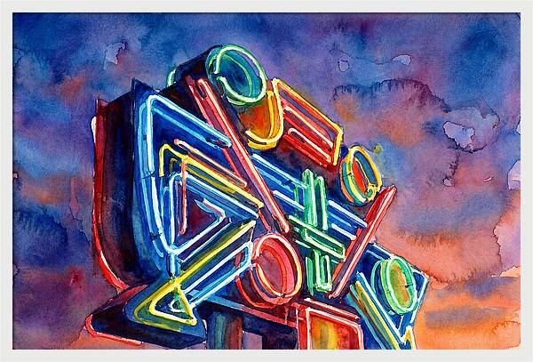 Neon Sign Against Twilight Sky