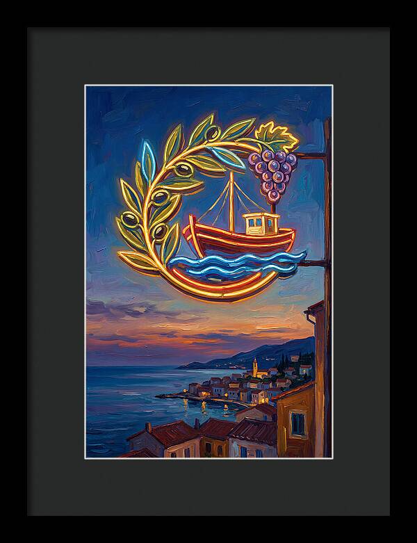 Neon Sign Over Mediterranean Waters