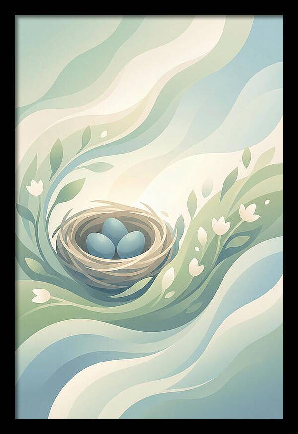 Nest With Blue Eggs