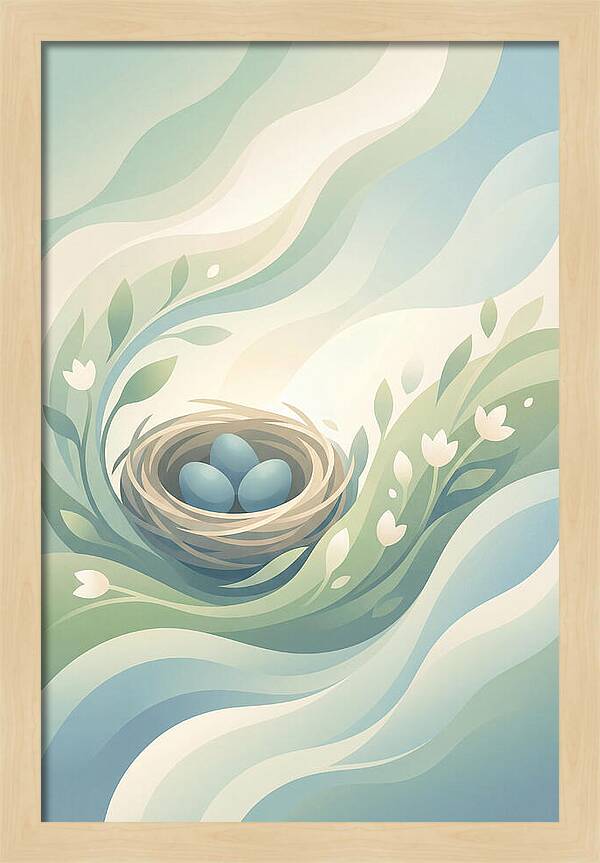 Nest With Blue Eggs