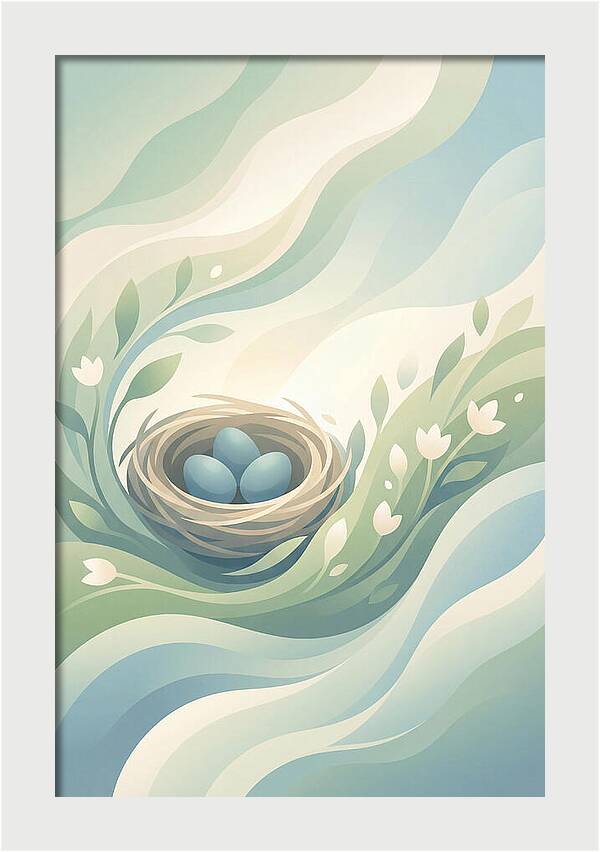 Nest With Blue Eggs