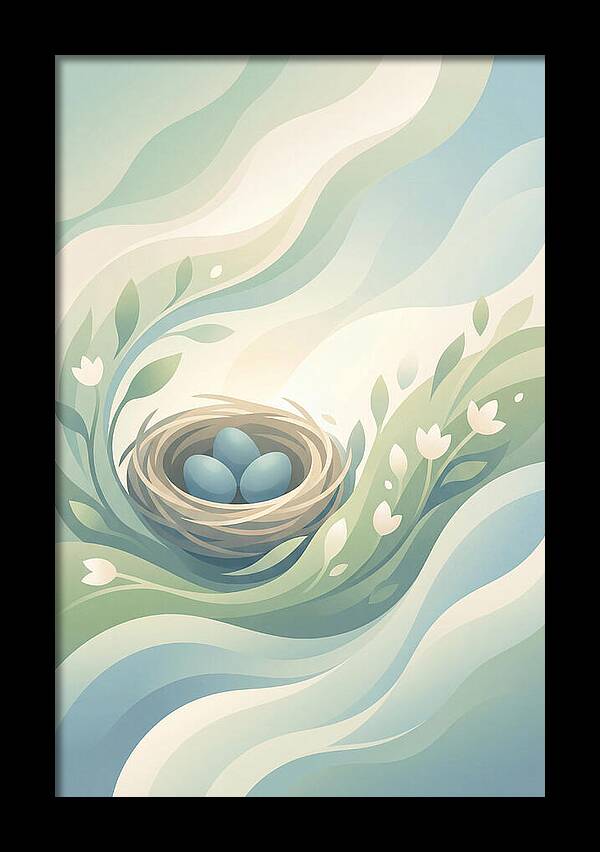 Nest With Blue Eggs