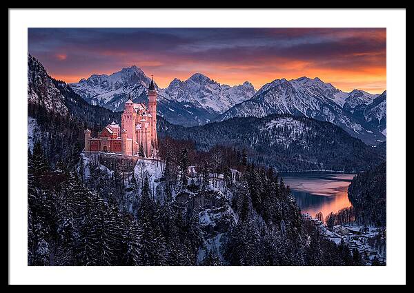 Neuschwanstein Castle At Sunset