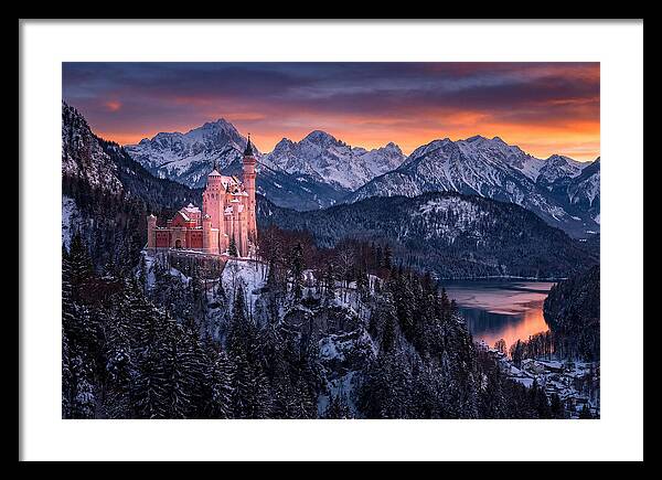 Neuschwanstein Castle At Sunset