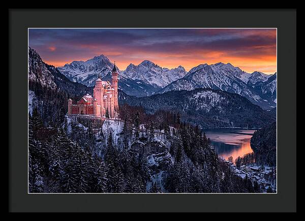 Neuschwanstein Castle At Sunset