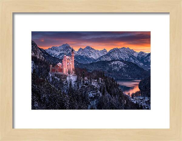Neuschwanstein Castle At Sunset