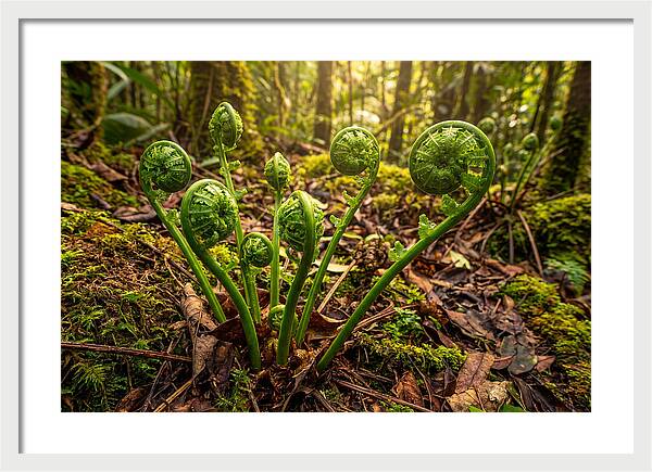New Green Fern Fronds Unfurling