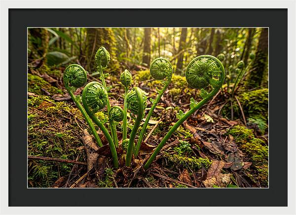 New Green Fern Fronds Unfurling