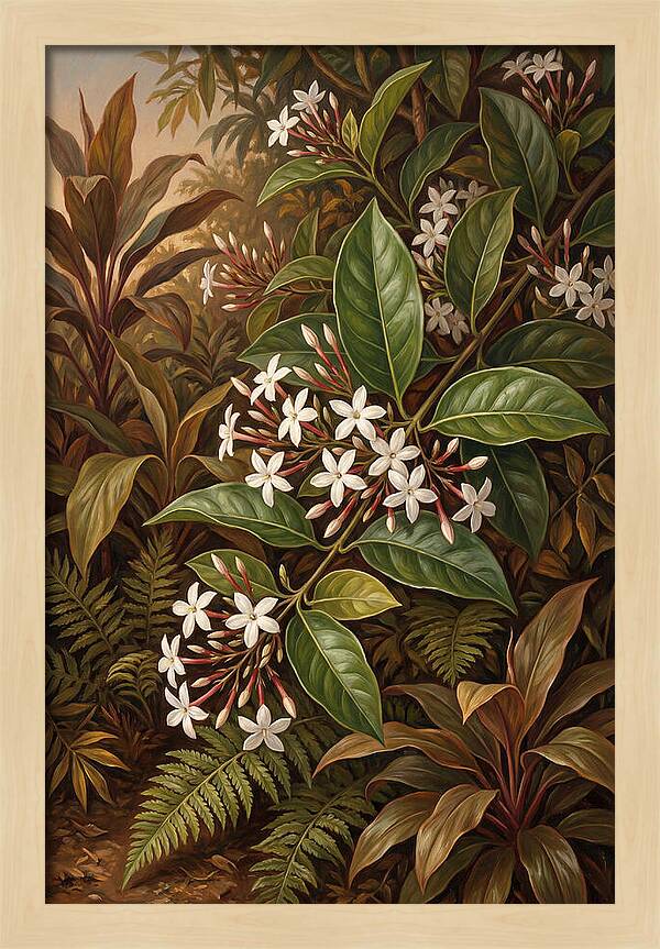 Night Blooming Jasmine In Tropical Garden
