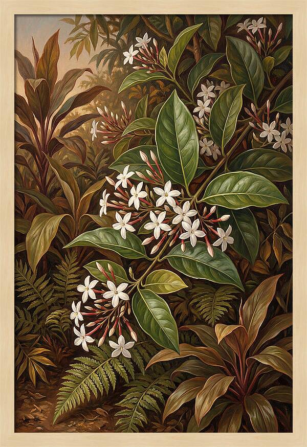 Night Blooming Jasmine In Tropical Garden