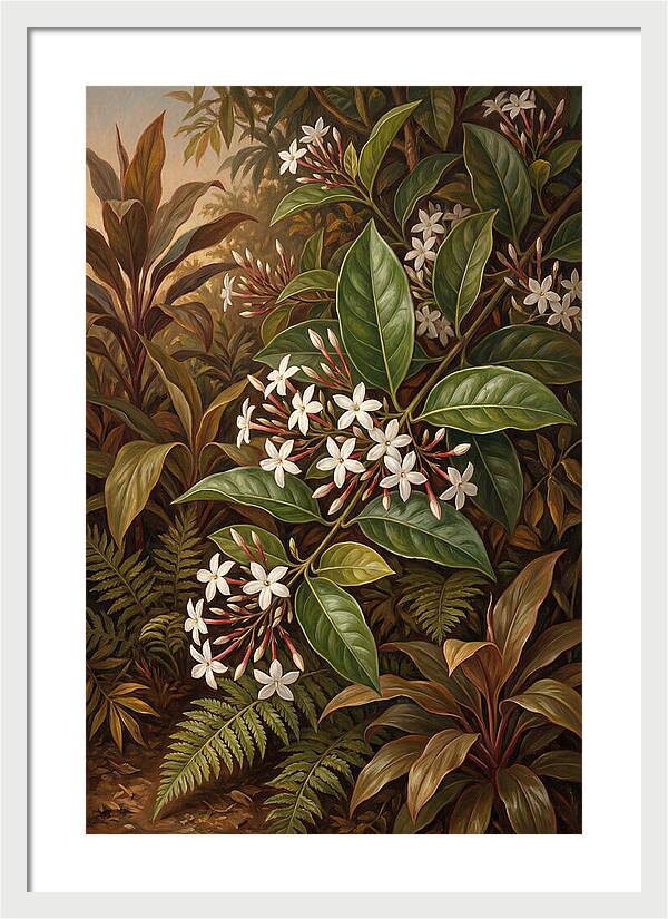 Night Blooming Jasmine In Tropical Garden