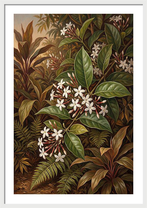 Night Blooming Jasmine In Tropical Garden