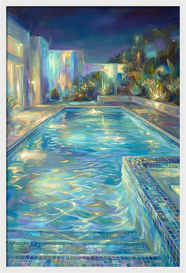 Night Pool Scene
