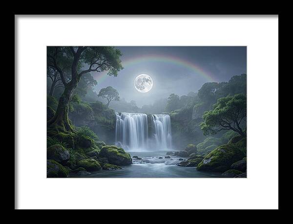 Night Rainbow Under Full Moon