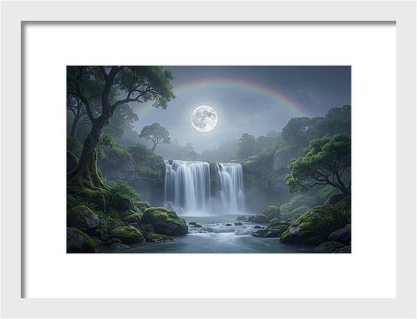 Night Rainbow Under Full Moon