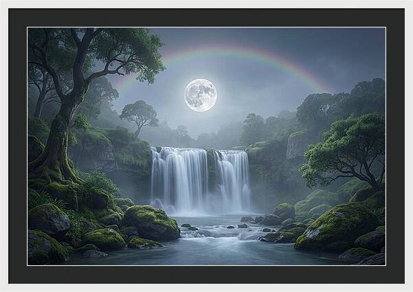 Night Rainbow Under Full Moon