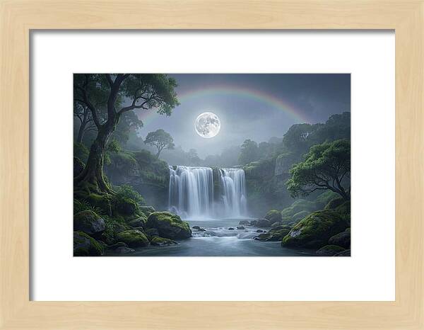 Night Rainbow Under Full Moon