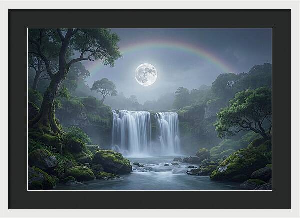Night Rainbow Under Full Moon