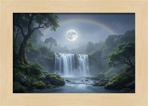 Night Rainbow Under Full Moon