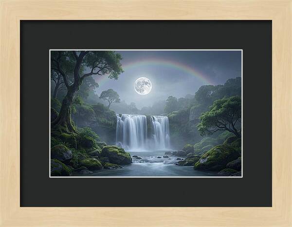 Night Rainbow Under Full Moon