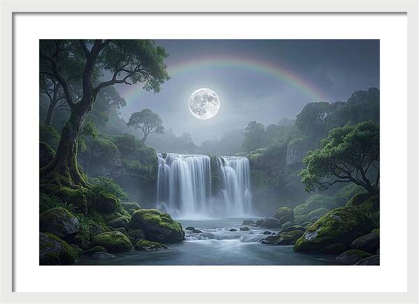 Night Rainbow Under Full Moon