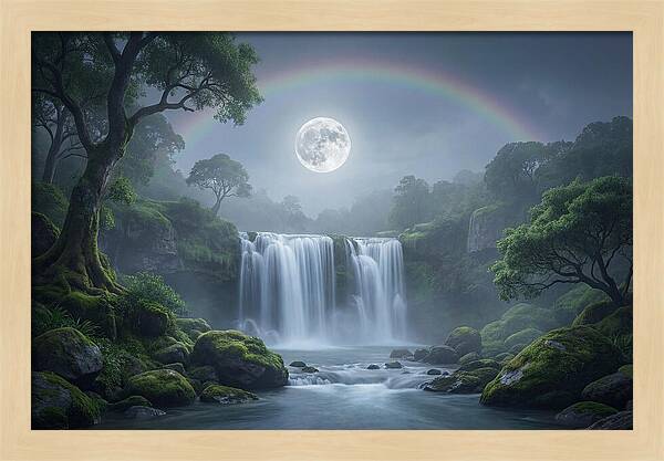 Night Rainbow Under Full Moon