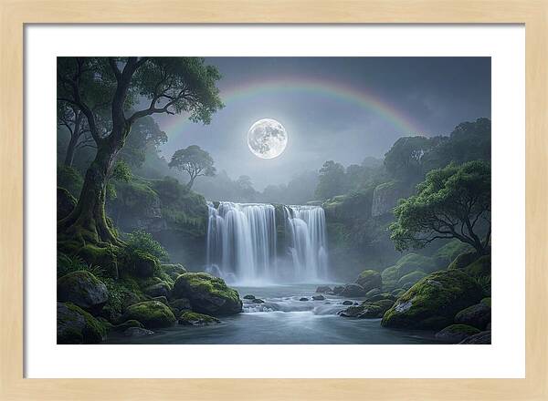 Night Rainbow Under Full Moon