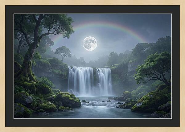 Night Rainbow Under Full Moon
