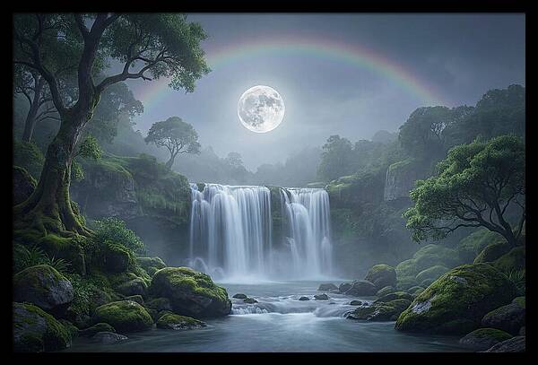 Night Rainbow Under Full Moon