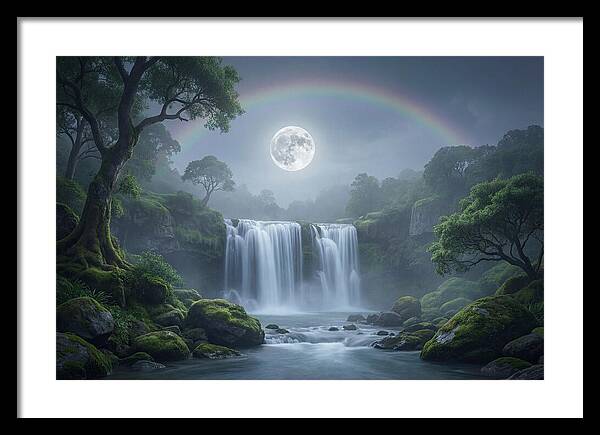 Night Rainbow Under Full Moon