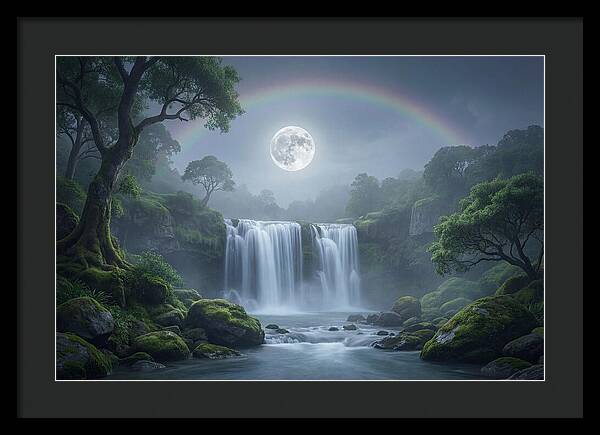 Night Rainbow Under Full Moon