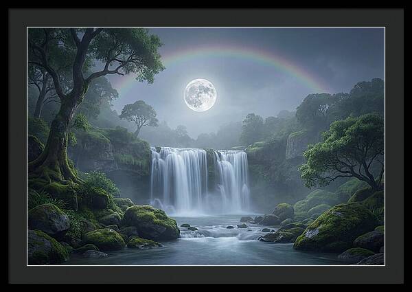 Night Rainbow Under Full Moon