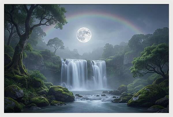 Night Rainbow Under Full Moon