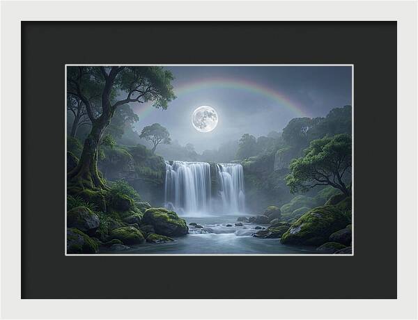 Night Rainbow Under Full Moon