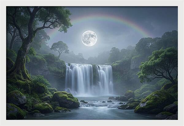 Night Rainbow Under Full Moon