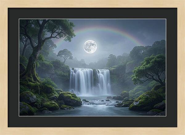 Night Rainbow Under Full Moon