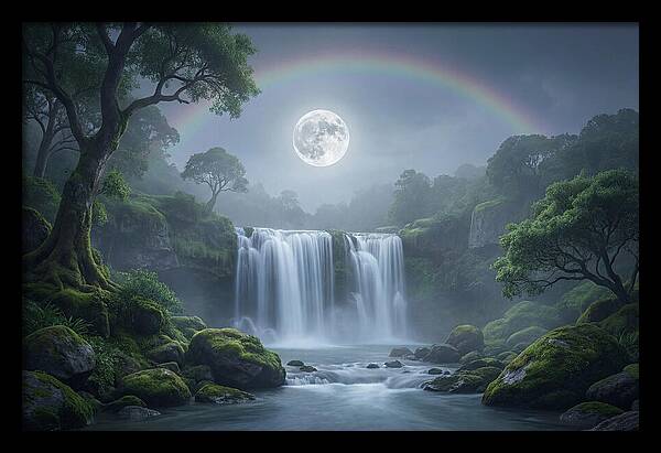 Night Rainbow Under Full Moon