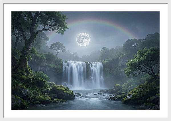 Night Rainbow Under Full Moon