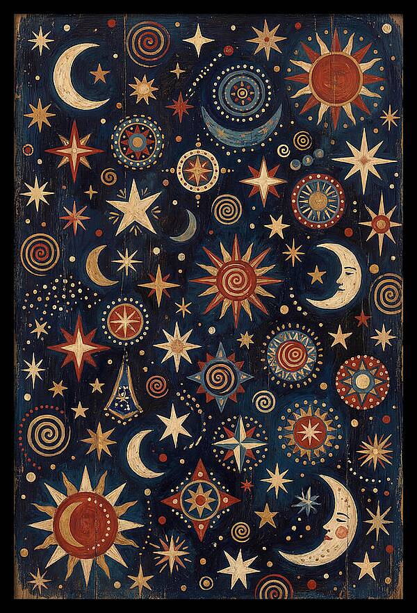Night Sky Folk Art