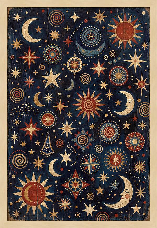 Night Sky Folk Art