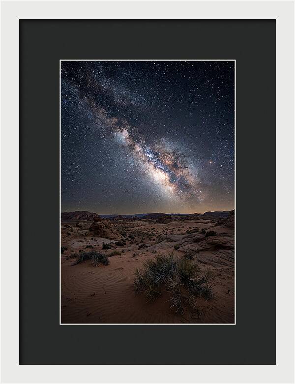 Night Sky Over Desert Landscape