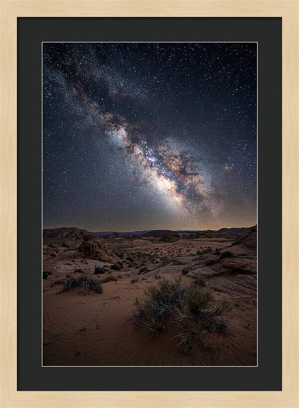 Night Sky Over Desert Landscape