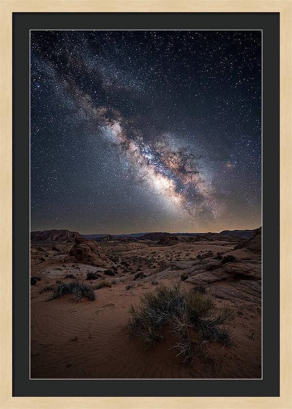 Night Sky Over Desert Landscape