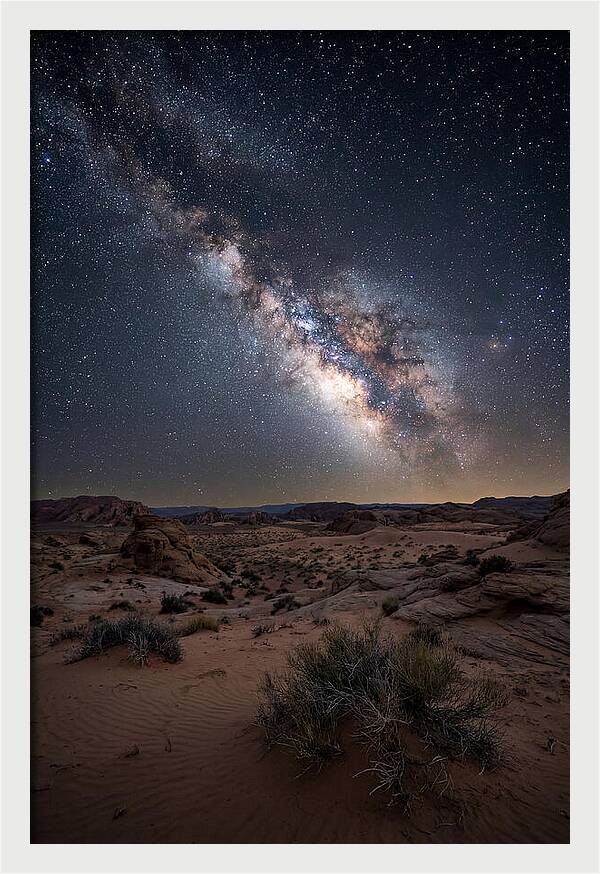 Night Sky Over Desert Landscape