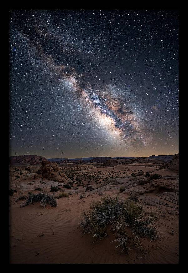 Night Sky Over Desert Landscape